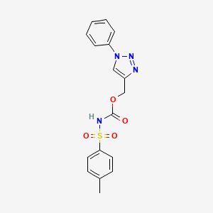 molecular formula C17H16N4O4S B2735505 (1-phenyl-1H-1,2,3-triazol-4-yl)methyl N-[(4-methylphenyl)sulfonyl]carbamate CAS No. 338757-24-7