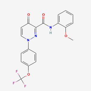 molecular formula C19H14F3N3O4 B2735506 N-(2-methoxyphenyl)-4-oxo-1-[4-(trifluoromethoxy)phenyl]-1,4-dihydro-3-pyridazinecarboxamide CAS No. 478063-31-9