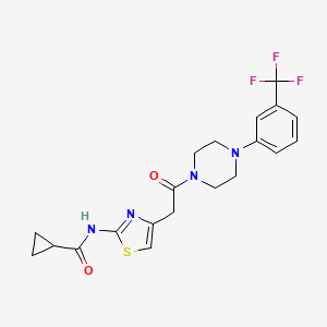 N-(4-(2-oxo-2-(4-(3-(trifluoromethyl)phenyl)piperazin-1-yl)ethyl)thiazol-2-yl)cyclopropanecarboxamide