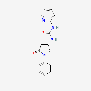 molecular formula C17H18N4O2 B2735515 1-(5-Oxo-1-(p-tolyl)pyrrolidin-3-yl)-3-(pyridin-2-yl)urea CAS No. 894022-53-8