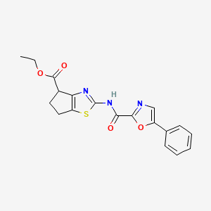 ethyl 2-(5-phenyloxazole-2-carboxamido)-5,6-dihydro-4H-cyclopenta[d]thiazole-4-carboxylate
