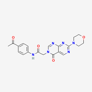 molecular formula C20H20N6O4 B2735526 N-(4-acetylphenyl)-2-(7-morpholino-4-oxopyrimido[4,5-d]pyrimidin-3(4H)-yl)acetamide CAS No. 1189422-01-2