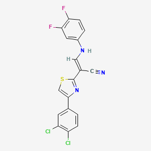 (E)-2-(4-(3,4-dichlorophenyl)thiazol-2-yl)-3-((3,4-difluorophenyl)amino)acrylonitrile