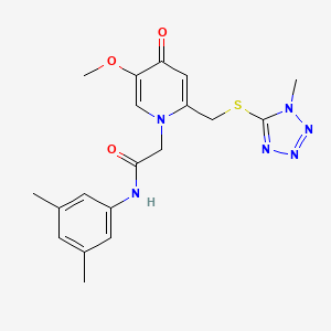 N-(3,5-dimethylphenyl)-2-(5-methoxy-2-(((1-methyl-1H-tetrazol-5-yl)thio)methyl)-4-oxopyridin-1(4H)-yl)acetamide