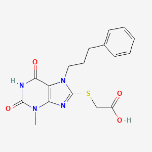2-[3-methyl-2,6-dioxo-7-(3-phenylpropyl)purin-8-yl]sulfanylacetic Acid