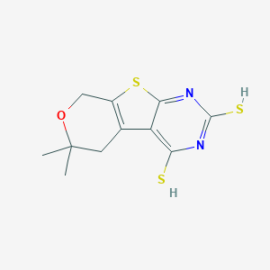 12,12-dimethyl-11-oxa-8-thia-4,6-diazatricyclo[7.4.0.02,7]trideca-1(9),2,4,6-tetraene-3,5-dithiol