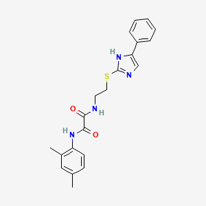 molecular formula C21H22N4O2S B2735557 N1-(2,4-dimethylphenyl)-N2-(2-((4-phenyl-1H-imidazol-2-yl)thio)ethyl)oxalamide CAS No. 897457-06-6
