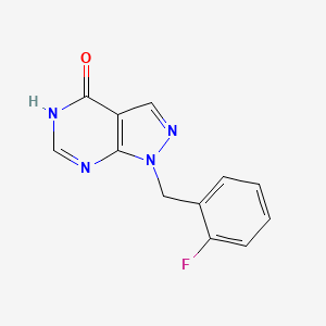 molecular formula C12H9FN4O B2735562 1-(2-fluorobenzyl)-1H-pyrazolo[3,4-d]pyrimidin-4(5H)-one CAS No. 1207022-53-4