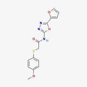 molecular formula C15H13N3O4S B2735614 N-(5-(呋喃-2-基)-1,3,4-噁二唑-2-基)-2-((4-甲氧基苯基)硫代)乙酰胺 CAS No. 941901-50-4