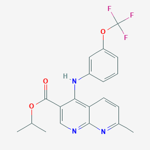 Propan-2-yl 7-methyl-4-{[3-(trifluoromethoxy)phenyl]amino}-1,8-naphthyridine-3-carboxylate