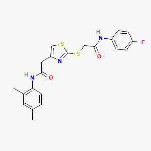 N-(2,4-dimethylphenyl)-2-(2-((2-((4-fluorophenyl)amino)-2-oxoethyl)thio)thiazol-4-yl)acetamide