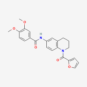 N-[1-(furan-2-carbonyl)-3,4-dihydro-2H-quinolin-6-yl]-3,4-dimethoxybenzamide
