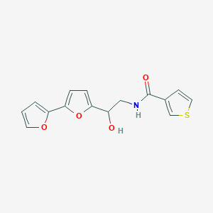 molecular formula C15H13NO4S B2735665 N-(2-{[2,2'-bifuran]-5-yl}-2-hydroxyethyl)thiophene-3-carboxamide CAS No. 2319718-96-0