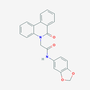 molecular formula C22H16N2O4 B273567 N-(1,3-benzodioxol-5-yl)-2-(6-oxo-5(6H)-phenanthridinyl)acetamide 