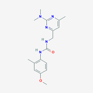 molecular formula C17H23N5O2 B2735675 1-((2-(二甲胺基)-6-甲基嘧啶-4-基)甲基)-3-(4-甲氧基-2-甲基苯基)脲 CAS No. 1790199-88-0