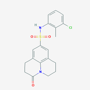 molecular formula C19H19ClN2O3S B2735679 N-(3-氯-2-甲基苯基)-3-氧代-1,2,3,5,6,7-六氢吡啶并[3,2,1-ij]喹啉-9-磺酰胺 CAS No. 898438-68-1