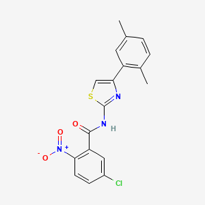 molecular formula C18H14ClN3O3S B2735683 5-氯-N-[4-(2,5-二甲基苯基)-1,3-噻唑-2-基]-2-硝基苯甲酰胺 CAS No. 476282-66-3