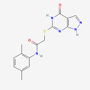 molecular formula C15H15N5O2S B2735721 N-(2,5-dimethylphenyl)-2-((4-oxo-4,5-dihydro-1H-pyrazolo[3,4-d]pyrimidin-6-yl)thio)acetamide CAS No. 878066-53-6