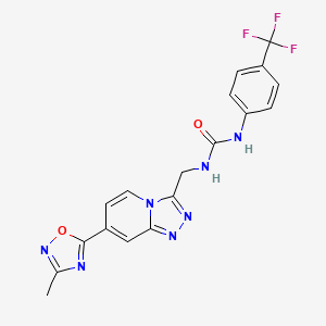 molecular formula C18H14F3N7O2 B2735735 1-((7-(3-Methyl-1,2,4-oxadiazol-5-yl)-[1,2,4]triazolo[4,3-a]pyridin-3-yl)methyl)-3-(4-(trifluoromethyl)phenyl)urea CAS No. 2034414-13-4