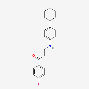 molecular formula C21H24FNO B2735739 3-(4-Cyclohexylanilino)-1-(4-fluorophenyl)-1-propanone CAS No. 882748-69-8