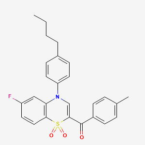 molecular formula C26H24FNO3S B2735774 [4-(4-butylphenyl)-6-fluoro-1,1-dioxido-4H-1,4-benzothiazin-2-yl](4-methylphenyl)methanone CAS No. 1114650-51-9