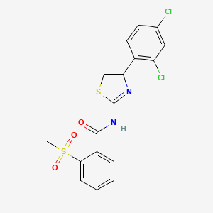 molecular formula C17H12Cl2N2O3S2 B2735782 N-(4-(2,4-dichlorophenyl)thiazol-2-yl)-2-(methylsulfonyl)benzamide CAS No. 896367-00-3