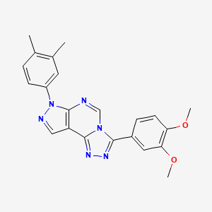 molecular formula C22H20N6O2 B2735790 3-(3,4-dimethoxyphenyl)-7-(3,4-dimethylphenyl)-7H-pyrazolo[4,3-e][1,2,4]triazolo[4,3-c]pyrimidine CAS No. 844861-92-3