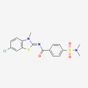 molecular formula C17H16ClN3O3S2 B2735801 N-(6-chloro-3-methyl-1,3-benzothiazol-2-ylidene)-4-(dimethylsulfamoyl)benzamide CAS No. 392326-49-7