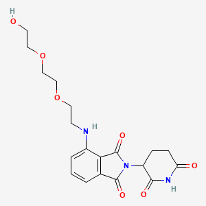 molecular formula C19H23N3O7 B2735805 2-(2,6-Dioxopiperidin-3-yl)-4-((2-(2-(2-hydroxyethoxy)ethoxy)ethyl)amino)isoindoline-1,3-dione CAS No. 2140807-36-7