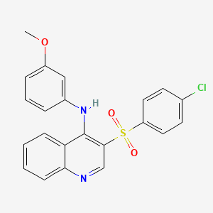 molecular formula C22H17ClN2O3S B2735823 3-((4-chlorophenyl)sulfonyl)-N-(3-methoxyphenyl)quinolin-4-amine CAS No. 895642-93-0