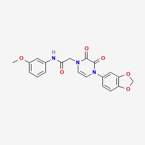 molecular formula C20H17N3O6 B2735826 2-[4-(1,3-benzodioxol-5-yl)-2,3-dioxopyrazin-1-yl]-N-(3-methoxyphenyl)acetamide CAS No. 898409-20-6