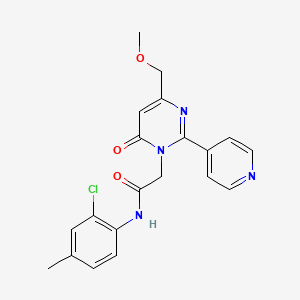 molecular formula C20H19ClN4O3 B2735842 N-(2-chloro-4-methylphenyl)-2-(4-(methoxymethyl)-6-oxo-2-(pyridin-4-yl)pyrimidin-1(6H)-yl)acetamide CAS No. 1421493-34-6