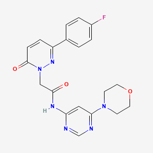 molecular formula C20H19FN6O3 B2735855 2-(3-(4-氟苯基)-6-氧代吡啶-1(6H)-基)-N-(6-吗啉基嘧啶-4-基)乙酰胺 CAS No. 1396865-69-2