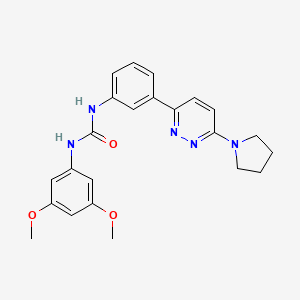 molecular formula C23H25N5O3 B2735868 1-(3,5-二甲氧基苯基)-3-(3-(6-(吡咯啉-1-基)吡咯并[3,2-d]嘧啶-3-基)苯基)脲 CAS No. 1049250-11-4