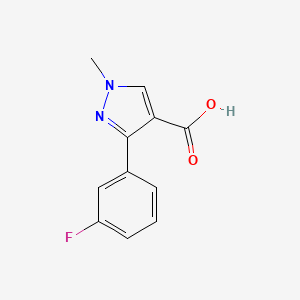 molecular formula C11H9FN2O2 B2735873 3-(3-Fluorophenyl)-1-methyl-1H-pyrazole-4-carboxylic acid CAS No. 1152510-90-1