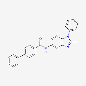 molecular formula C27H21N3O B2735875 N-(2-methyl-1-phenylbenzimidazol-5-yl)-4-phenylbenzamide CAS No. 313275-93-3