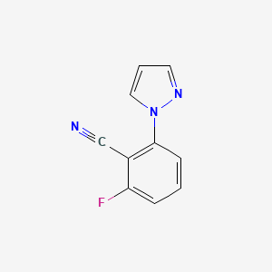 molecular formula C10H6FN3 B2735880 2-fluoro-6-(1H-pyrazol-1-yl)benzonitrile CAS No. 1267462-38-3