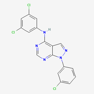 molecular formula C17H10Cl3N5 B2735891 1-(3-氯苯基)-N-(3,5-二氯苯基)-1H-吡唑并[3,4-d]嘧啶-4-胺 CAS No. 890945-22-9