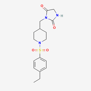 3-((1-((4-Ethylphenyl)sulfonyl)piperidin-4-yl)methyl)imidazolidine-2,4-dione