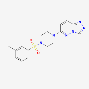 molecular formula C17H20N6O2S B2735915 6-(4-((3,5-Dimethylphenyl)sulfonyl)piperazin-1-yl)-[1,2,4]triazolo[4,3-b]pyridazine CAS No. 1060223-84-8
