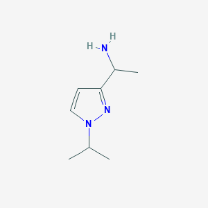 molecular formula C8H15N3 B2735926 1-(1-isopropyl-1H-pyrazol-3-yl)-ethylamine CAS No. 1710283-32-1