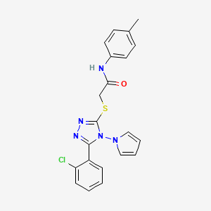 2-{[5-(2-chlorophenyl)-4-(1H-pyrrol-1-yl)-4H-1,2,4-triazol-3-yl]sulfanyl}-N-(4-methylphenyl)acetamide