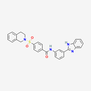 molecular formula C29H24N4O3S B2735963 N-[3-(1H-benzimidazol-2-yl)phenyl]-4-(3,4-dihydroisoquinolin-2(1H)-ylsulfonyl)benzamide CAS No. 441290-65-9