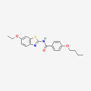 molecular formula C20H22N2O3S B2735970 4-丁氧基-N-(6-乙氧基-1,3-苯并噻唑-2-基)苯甲酰胺 CAS No. 15850-92-7