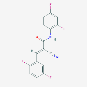 molecular formula C16H8F4N2O B2735981 (E)-2-cyano-N-(2,4-difluorophenyl)-3-(2,5-difluorophenyl)prop-2-enamide CAS No. 1181459-06-2