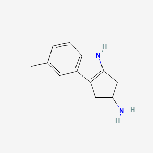 molecular formula C12H14N2 B2735983 7-methyl-1H,2H,3H,4H-cyclopenta[b]indol-2-amine CAS No. 1706459-15-5