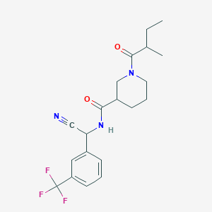 molecular formula C20H24F3N3O2 B2735988 N-[Cyano-[3-(trifluoromethyl)phenyl]methyl]-1-(2-methylbutanoyl)piperidine-3-carboxamide CAS No. 2418691-96-8