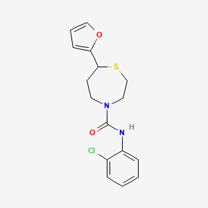 molecular formula C16H17ClN2O2S B2735994 N-(2-chlorophenyl)-7-(furan-2-yl)-1,4-thiazepane-4-carboxamide CAS No. 1706298-88-5