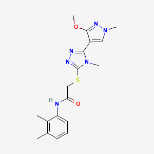 molecular formula C18H22N6O2S B2736016 N-(2,3-二甲基苯基)-2-((5-(3-甲氧基-1-甲基-1H-吡唑-4-基)-4-甲基-4H-1,2,4-三唑-3-基)硫)乙酰胺 CAS No. 1013777-03-1
