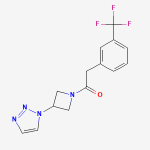 molecular formula C14H13F3N4O B2736021 1-(3-(1H-1,2,3-三唑-1-基)氮杂环丁烷-1-基)-2-(3-(三氟甲基)苯基)乙酮 CAS No. 2034380-39-5